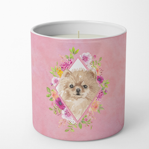 Dog 10 oz Flowers Decorative Soy Candle - CK4219CDL