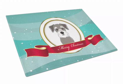 Merry Christmas Dog Print Glass Cutting Board Large - S000213B001695P055807V002