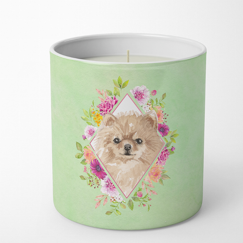 Dog 10 oz Flowers Decorative Soy Candle - CK4379CDL