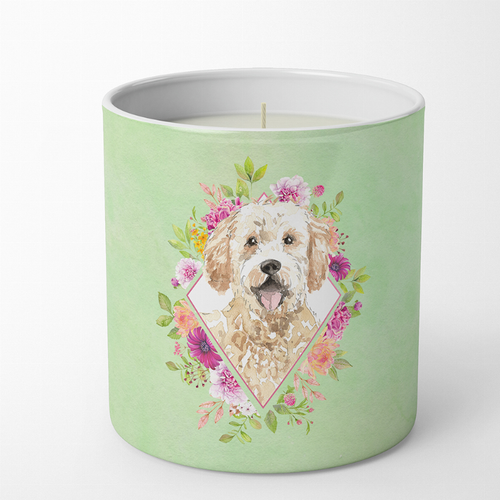 Dog 10 oz Flowers Decorative Soy Candle - CK4396CDL