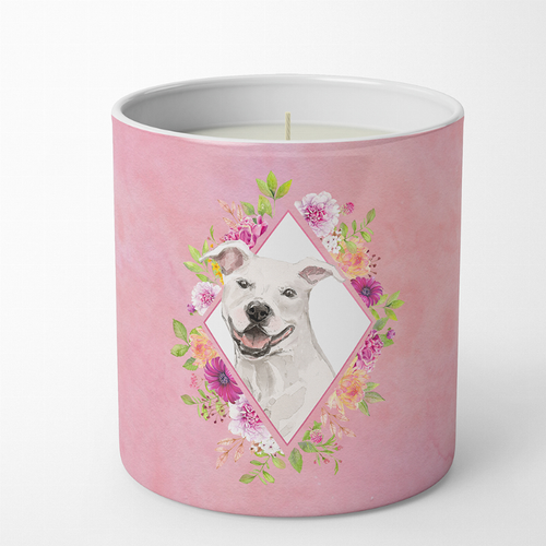 Dog 10 oz Flowers Decorative Soy Candle - CK4268CDL