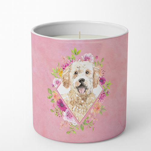 Dog 10 oz Flowers Decorative Soy Candle - CK4236CDL