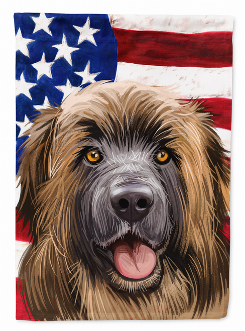 American Flag with Dog Artwork Flag Canvas House Size - CK6606CHF