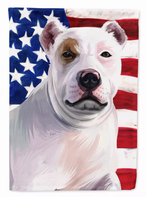 American Flag with Dog Artwork Flag Canvas House Size - S000213B001695P013765V004