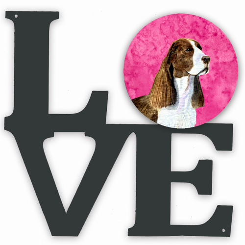 Blue/Pink Dog Metal Wall Artwork LOVE - SS4789-PKWALV