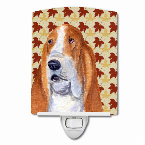 Fall Leaves Dog Art Portrait Ceramic Night Light - SS4328CNL