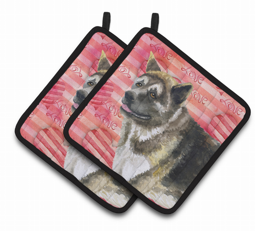 Dog Art Seasonal Pair of Pot Holders - BB9756PTHD