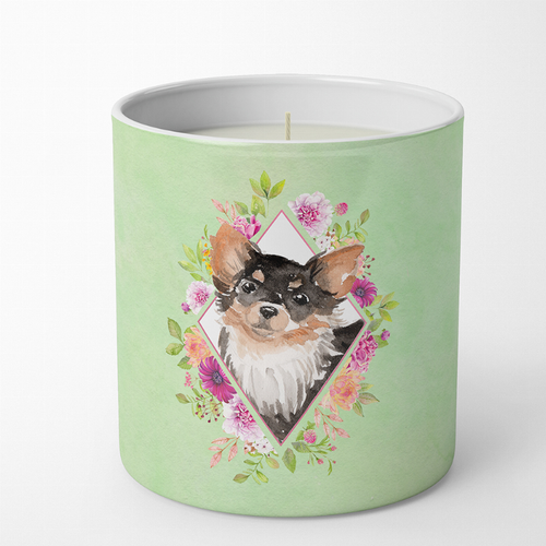 Dog 10 oz Flowers Decorative Soy Candle - CK4385CDL