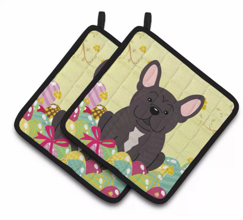 Easter Eggs Dog Pair of Pot Holders - S000213B001695P083191V006