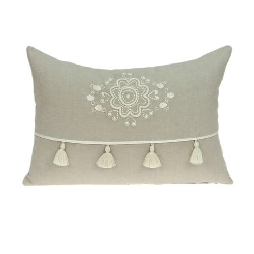Parkland Collection Lea Beige Throw Pillow