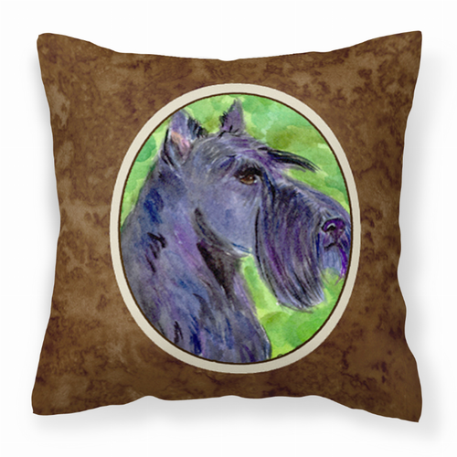 Portrait Artwork with Dog Brown Fabric Decorative Pillow - SS8792PW1414