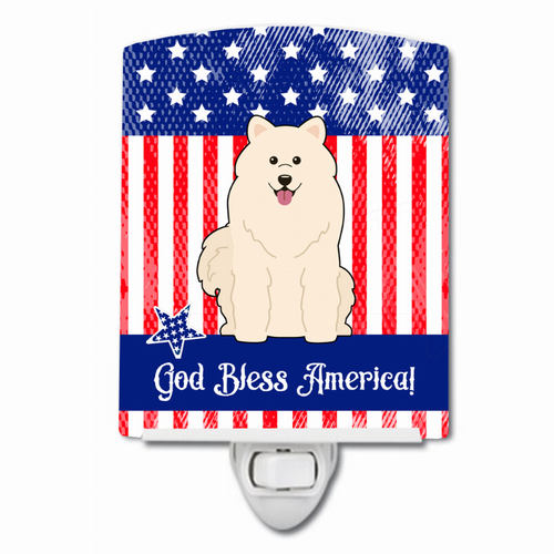 American Flag Design with Dog Ceramic Night Light - S000213B001695P099551V000