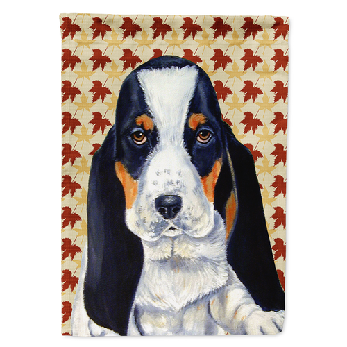 Dog Fall Leaves Portrait Flag Garden Size - S000213B001695P120475V000