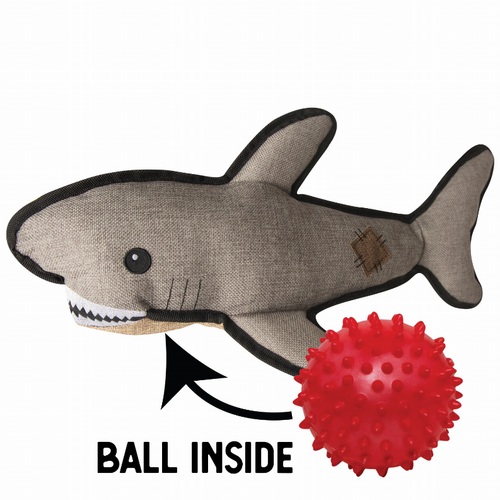 SnugArooz Saul the Shark with Rubber Spikey Ball