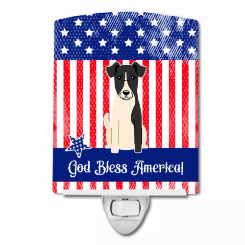 American Flag Design with Dog Ceramic Night Light - S000213B001695P099619V000