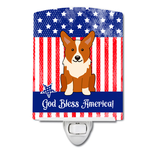 American Flag Design with Dog Ceramic Night Light - S000213B001695P099621V000