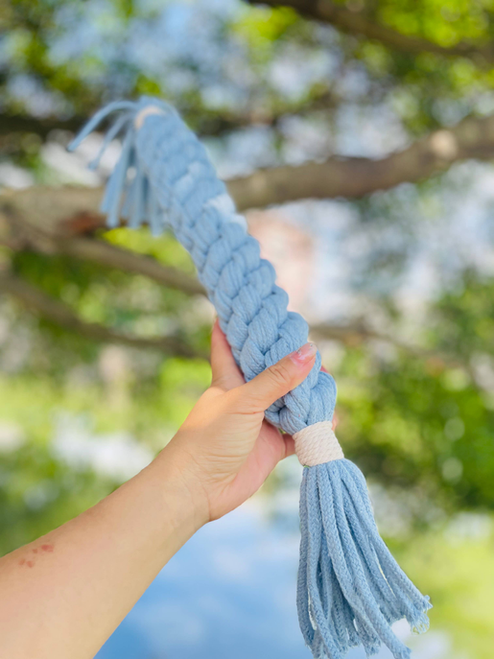 Large Aqua Handmade Macrame Candy Rope for Big Dogs - CSCORD306 Large Aqua Handmade Macrame Candy Rope for Big Dogs - CSCORD306