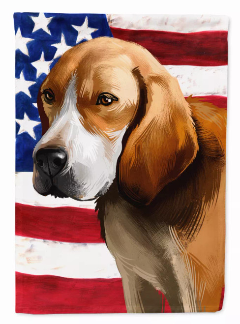 American Flag with Dog Artwork Flag Garden Size - S000213B001695P013771V004