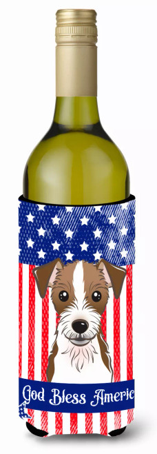 American Flag and Dog Wine Bottle Hugger - BB2132LITERK