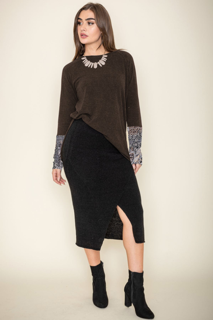 Knit Paisley Cuff Tunic - 1Eloges1272