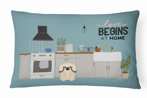 Dog Kitchen Scene Art Canvas Fabric Decorative Pillow - CK7810PW1216