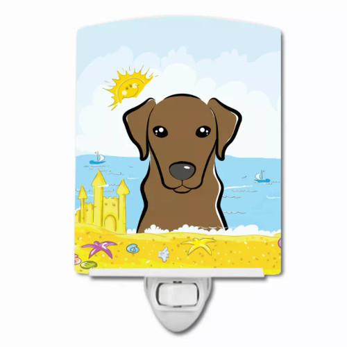 Summer Beach Design with Dog Ceramic Night Light - S000213B001695P099433V000