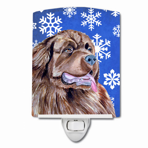 Snowflakes Holiday Dog Art Ceramic Night Light - S000213B001695P102798V000