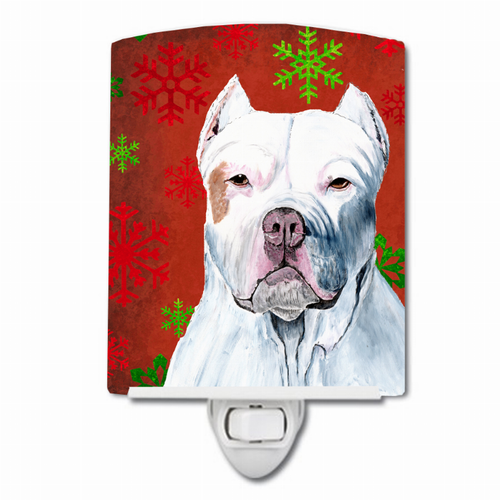 Snowflakes Holiday Dog Art Ceramic Night Light - SC9421CNL