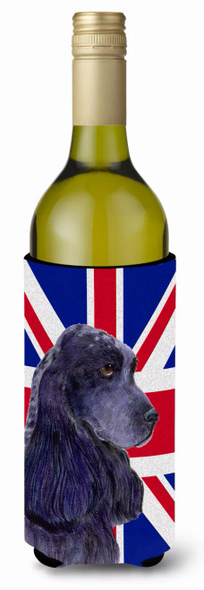 English Union Jack British Flag Design with Dog Wine Bottle Hugger - S000213B001695P040169V000