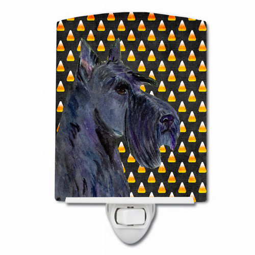 Candy Corn Halloween Dog Art Portrait Ceramic Night Light - SS4322CNL