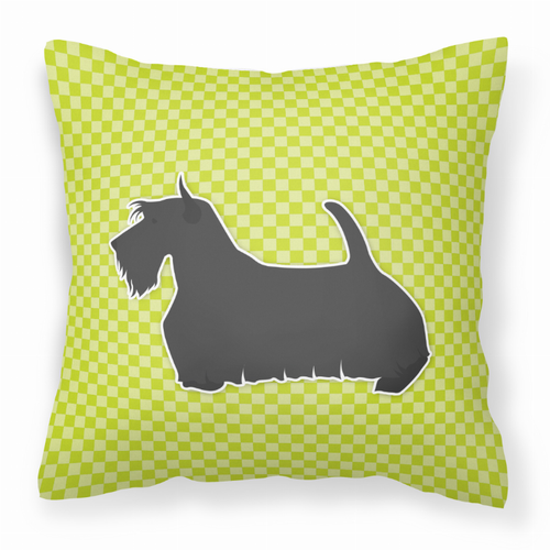Checkerboard Print With Dog Fabric Decorative Pillow - BB3869PW1818
