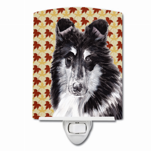 Fall Leaves Dog Art Portrait Ceramic Night Light - SC9678CNL