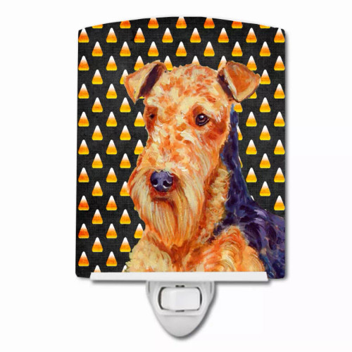Candy Corn Halloween Dog Art Portrait Ceramic Night Light - S000213B001695P102803V000