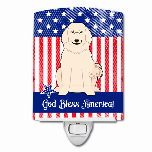 American Flag Design with Dog Ceramic Night Light - BB3078CNL