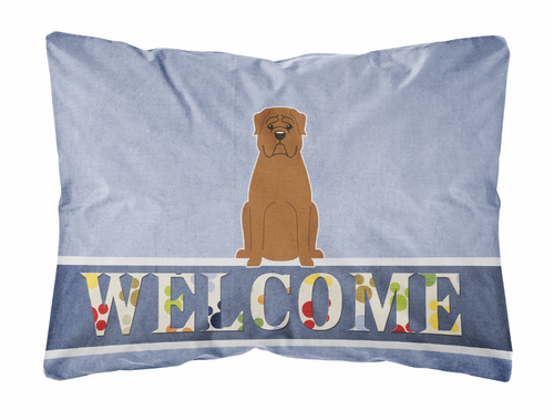 Welcome Dog Art Canvas Fabric Decorative Pillow - BB5654PW1216