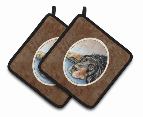 Dog Artwork Pair of Pot Holders - 7062PTHD