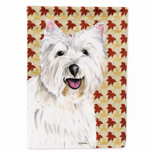 Fall Leaves with Dog Portrait Flag Garden Size - S000213B001695P120186V000