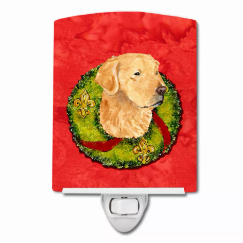 Christmas Wreath Dog Art Ceramic Night Light - S000213B001695P104681V000