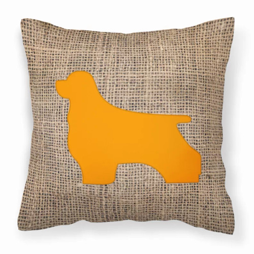 Dog Silhouette Burlap Fabric Decorative Pillow - S000213B001695P025134V000
