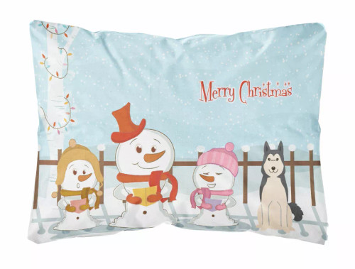 Merry Christmas Carolers Dog Art Canvas Fabric Decorative Pillow - S000213B001695P071395V000