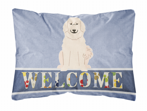 Welcome Dog Art Canvas Fabric Decorative Pillow - BB5664PW1216