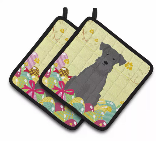 Easter Eggs Dog Pair of Pot Holders - S000213B001695P083192V017