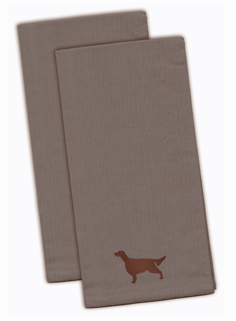 Dog Design Embroidered Kitchen Towel Set of 2 - BB3393GYTWE