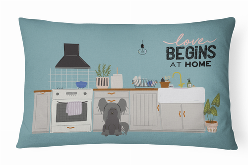 Dog Kitchen Scene Art Canvas Fabric Decorative Pillow - CK7816PW1216