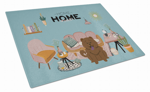 Sweet Home Dog Print Glass Cutting Board Large - S000213B001695P020202V033
