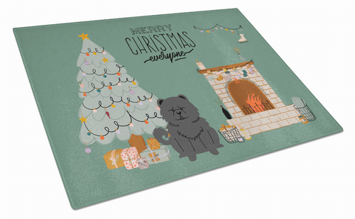 Christmas Everyone Dog Print Glass Cutting Board Large - CK7706LCB