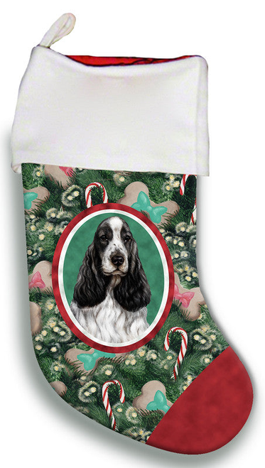English Cocker Spaniel Black and White  - Best of Breed Christmas Stocking