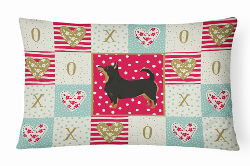 Dog Love Artwork Canvas Fabric Decorative Pillow - CK5940PW1216