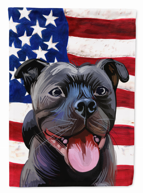 American Flag with Dog Artwork Flag Canvas House Size - CK6724CHF
