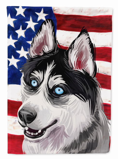American Flag with Dog Artwork Flag Canvas House Size - CK6708CHF